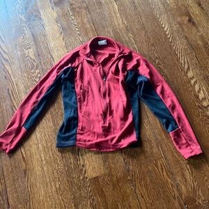 Cannondale Cycling Jersey Red Black Front Zip Long Sleeve Athletic Top SIZE S